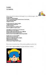 English Worksheet: questionnaire