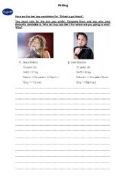 English worksheet: Writing  