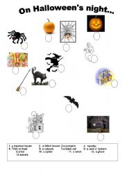 English worksheet: On Halloween night