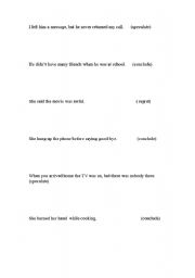 English Worksheet: Past exercises