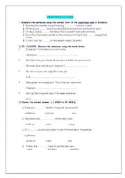 English worksheet: Conditional clauses