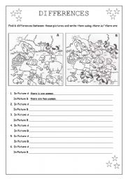 English Worksheet: Differences