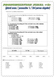 English Worksheet: PHONETICS - FINAL S - SONG