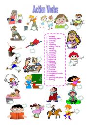 English Worksheet: Action Verbs