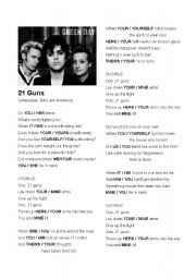 English Worksheet: TWO PRONOUNS REVIEW SONGS 2