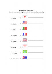 English Worksheet: Nationalities