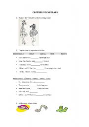 English Worksheet: Clothes Vocabulary