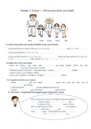 English Worksheet: tell me more about your family
