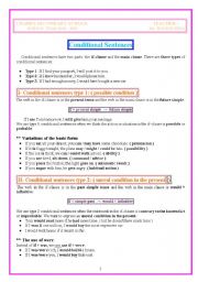 English Worksheet: CONDITIONAL SENTENCES