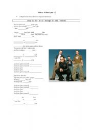 English Worksheet: With or Without you by U2