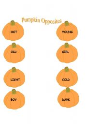 English Worksheet: Pumpkin Opposites