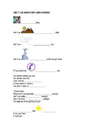 English Worksheet: Song Ain´t no mountain high enough