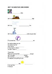 English Worksheet: Song Ain´t no mountain high enough