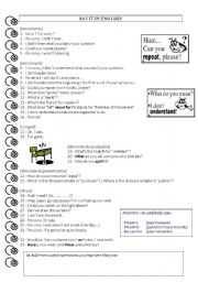 English Worksheet: classroom English: useful expressions