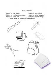 English Worksheet: School Things