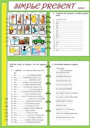 English Worksheet: simple present, negative