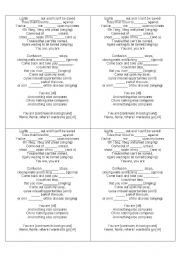 English Worksheet: Clocks Coldplay