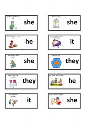 English Worksheet: Dominoes to practice using 3rd person singular.