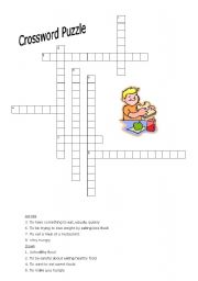 English Worksheet: Dining Idioms Crossword Puzzle