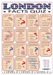 English Worksheet: London Facts Quiz Multiple Choice medium