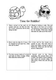English Worksheet: Time for riddles!