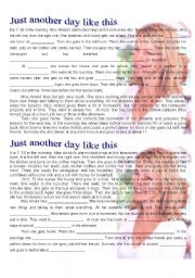 English Worksheet: Just another day like this - daily routine