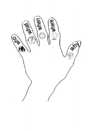 English Worksheet: 5 finger storytelling