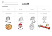 English worksheet: SEASONS & HOLIDAYS