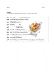 English Worksheet:  Shopping Vocabulary: How Much and How Many
