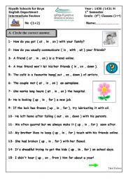 English worksheet: quiz3