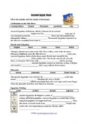 English Worksheet: Egyptian Civilisation Profile