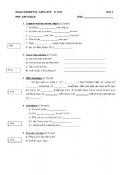 English Worksheet: Diagnostic Test for beginners