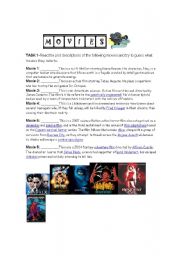 English Worksheet: Reading movies extracts