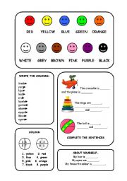 English Worksheet: colours