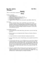 English Worksheet: America and the Great War