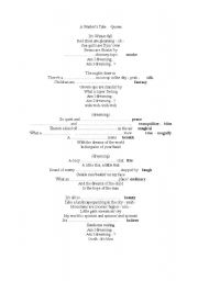 English worksheet: Word formation-  A Winter Tale by Queen