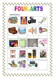English Worksheet: Four arts