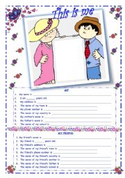 English Worksheet: Personal Information - This is Me