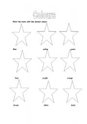 English worksheet: Colours