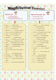 English Worksheet: Simple Present Exercises