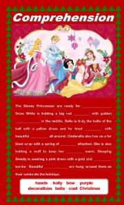 Comprehension - Disney Princesses Celebrate Christmas