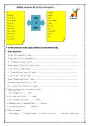 English Worksheet: building sentences with be