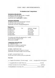 English Worksheet: Evaluations and Comparisons