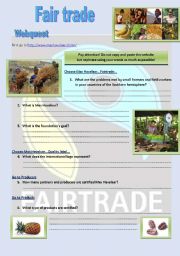 English Worksheet: Fair trade - webquest +key