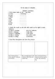 English worksheet: present  continuous  practicing