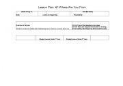 English Worksheet: Lesson Plan