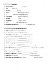 Worksheet ( is am are )