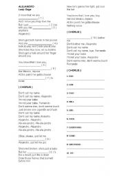 English Worksheet: Alejandro