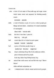 English worksheet: Vocabulary explanation