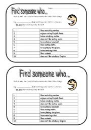 Find someone who - ESL worksheet by Laura-Jane